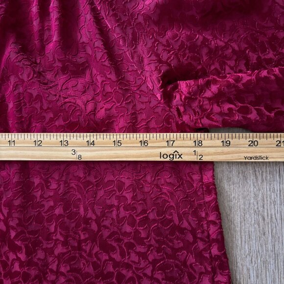 Anthropologie Burgundy Button Down Blouse Womens Size XS Sheer Boho Holiday - Picture 8 of 15